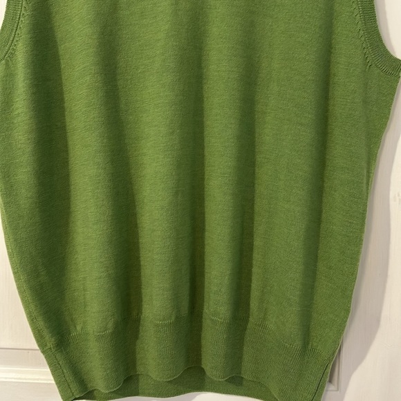 Men’s Peter Millar 100% Merino Wool Green Golf Vest Size Large - Picture 3 of 9